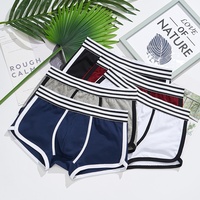 2906A Caleçons Boxers en Coton pour Homme, Couleur Unie, Taille Mi-Haute, Respirants, Idéaux pour l'Été