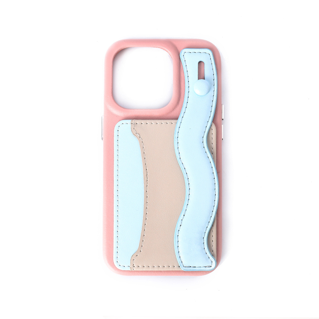 Zenos Luxury Handmade Vegan Leather Phone Case for iPhone 15 Series with Integrated Slot Wristband Business/Wedding