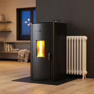 Poêle à granulés hydro automatique industriel 19,2 kW, alimentation en granulés, chauffage à eau chaude, design moderne, contrôlé par WIFI, pour bricolage - Product Image 3
