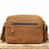 Bolso de Hombro de Cuero Genuino Personalizado para Hombre, Bolso de Mensajero Moderno Transfronterizo, Diseño Casual, Gran Capacidad, Cierre de Poliéster