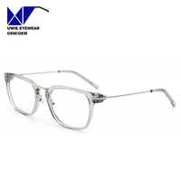 Monture de prescription carrée en métal et acétate sur mesure, taille 53-20-145, vision haute définition pour adultes unisexes, logo personnalisé, MOQ 50 pièces