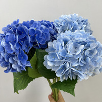 Q-4002 Promotion Fleur Artificielle Hortensia Effet Naturel Bourgogne, Hortensia Blanc en Latex Effet Naturel en Gros