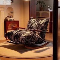 Sillón Reclinable Individual de Estilo Vintage de Lujo Ligero, Sofá Casual para Dormitorio, Sala de Estar o Balcón