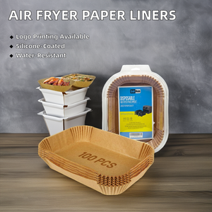 Carta da Forno <span class=keywords><strong>per</strong></span> <span class=keywords><strong>Friggitrice</strong></span> <span class=keywords><strong>ad</strong></span> <span class=keywords><strong>Aria</strong></span> di Grado Alimentare, 100 <span class=keywords><strong>Fogli</strong></span> a Doppio Rivestimento Resistenti alle Alte Temperature, Monolatero - Product Image 4