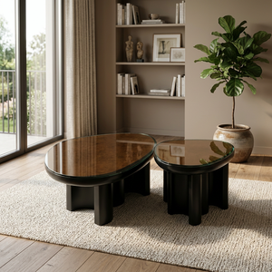 Irregular <b>Resin</b> Coffee <b>Table</b> Glass <b>Top</b> Art Tea <b>Table</b> Modern Living Room Side <b>Table</b> for Home Villa Hotel - Product Image 2