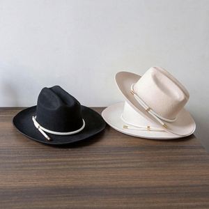Casquettes personnalisées en gros, 100% laine, sombreros, chapeau <span class=keywords><strong>de</strong></span> cowboy old school pour hommes et femmes, chapeau Fedora classique vintage - Product Image 2