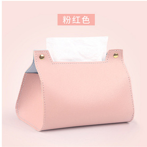 Boîte à mouchoirs de bureau en cuir de style nordique, boîte à mouchoirs double face écologique, sac à mouchoirs de luxe pour voiture/housse en cuir - Product Image 4