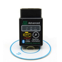 HH OBD Advanced MINI ELM327 V2.1 Negro, Adaptador Inalámbrico Bluetooth OBD2 para Automóvil, Herramienta de Escaneo CAN, Escáner Automotriz