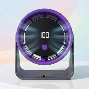 Ventilateur portable USB-C de bureau, 1200 mAh, rechargeable, avec affichage numérique, en plastique léger, suspendable, inclinable, réglable Lfd-02 Lfd-02 - Product Image 3