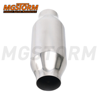 Pipa Knalpot Universal Modifikasi 63mm Inlet Outlet 270mm Panjang Total Pembawa Katalis Logam Universal Tiga Arah - Katalitik