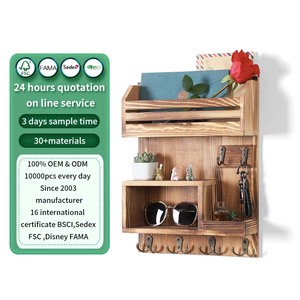 New arrival wooden wall-mounted storage rack key rack Suitable for family storage key holder for home wall