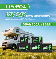 Batterie al Litio LiFePO4 12V 24V Dirette dalla Fabbrica, 50Ah 100Ah 150Ah, Batteria per Accumulo Energia Solare Domestica, Batteria al Litio a Ciclo Profondo