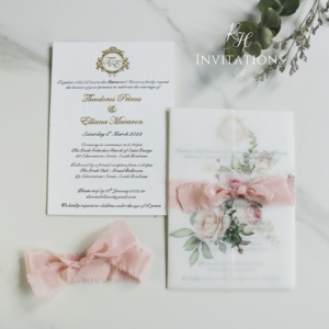 Tarjetas de papel de algodón con estampado personalizado, invitaciones de boda con funda de papel de terciopelo esmerilado y diseño Floral colorido, gran oferta - Product Image 3