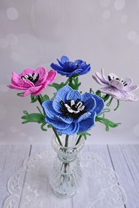 <span class=keywords><strong>Bouquet</strong></span> de fleurs artificielles perlées Anémone, centre de table de mariage, fleurs éternelles pour cadeaux de mariage et remerciement des enseignants - Product Image 3