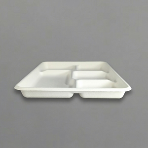 Boîte à lunch écologique à 5 compartiments, contenants de stockage pour aliments à emporter, boîte <span class=keywords><strong>en</strong></span> papier, assiette, couvercles et couvercles - Product Image 4