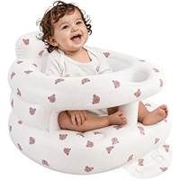 Siège gonflable pour bébé |   Siège de sol portable pour bébé, chaise gonflable pour nourrissons de 3 à 36 mois, maison et voyage - Ours brun