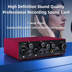 Rx2 chuyên nghiệp asio âm thanh Card âm thanh <span class=keywords><strong>2</strong></span> kênh USB giao diện âm thanh với mic Preamplifier cho ghi âm trực tiếp - Product Image 3