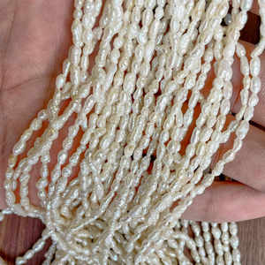 ไข่มุกเม็ดเล็ก 2-3 มม. ไข่มุกน้ำจืดเม็ดเล็กที่สุด ร้อยเป็นสาย ไข่มุกเคชิ บาร็อค ไข่มุกแท้จากธรรมชาติ ขายส่ง - Product Image 4