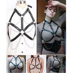 Couple <span class=keywords><strong>SM</strong></span> Flirter Jouets Érotique Féminin Lingerie Bondage Cou Anneau Métallique En Cuir Corps Harnais Sex Toys pour une Expérience Sexy - Product Image 6