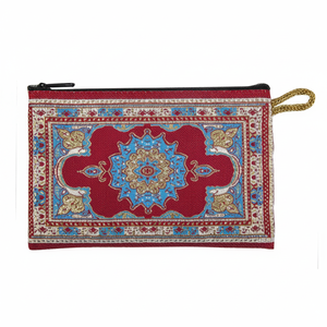Monedero Turco Tejido Rojo y Turquesa con Diseño de Alfombra. Hecho en Turquía... Desde Turquía - Product Image 2
