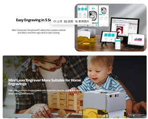 Mini graveur laser TS-1 en acier inoxydable, imprimante de logo DIY, machine de gravure laser TS-Mini, découpe CNC du bois - Product Image 3