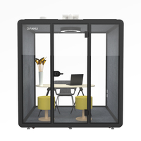 Capsule de bureau de luxe pour 4 personnes, à assembler rapidement, silencieuse, pour salle de conférence, pré-assemblée, livraison gratuite
