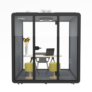 Prefab Nhà Sang Trọng 4 Người Văn Phòng Pod Nhanh Lắp Ráp Im Lặng Phòng Hội Nghị Cá Nhân Pod Với CE - Product Image 2