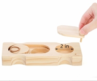 Jouets en bois de lapin de haute qualité renforcés à vendre, jeu de puzzle pour petits animaux cache-cache, distributeur