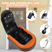 Boîte à clés magnétique rectangulaire avec serrure à code à 4 chiffres, boîte à clés secrète cachée en plastique pour voiture, compartiment secret portable