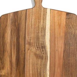 Tabla de cortar de madera con mango rectangular de madera maciza para cocina, carne, queso, verduras, pan y embutidos. - Product Image 5