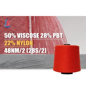 Original factory custom color 50%viscose 22%nylon 28%nylon high stretch viscose yarn long rabbit hair 28S/2 Core spun yarn
