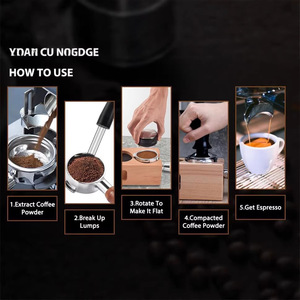 ชุดที่วางแทมเปอร์กาแฟไม้บีช พร้อมแทมเปอร์และแปรงทำความสะอาด  กล่องเก็บของไม้บีชสำหรับทำกาแฟเอสเพรสโซ - Product Image 2