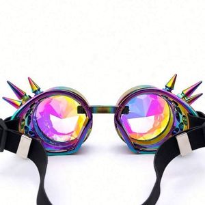 Gafas de Sol Coloridas con Remaches, Estilo Steampunk, para Hombres y Mujeres, con Logotipo Personalizado, al por Mayor, para Festivales, Cosplay, Fiestas, Gafas Caleidoscopio - Product Image 5