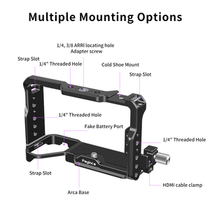 Kit de Jaula Completa de Aleación de Aluminio Poyinco para Cámara A7C II/A7CR con Asa Superior, Empuñadura Lateral y Placa QR para Arca - Product Image 3