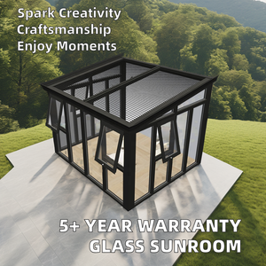 Serres en verre 4 saisons en aluminium pour usage en cour, espaces <span class=keywords><strong>de</strong></span> vie intérieurs et extérieurs, extension <span class=keywords><strong>de</strong></span> <span class=keywords><strong>jardin</strong></span> et <span class=keywords><strong>de</strong></span> patio - Product Image 1