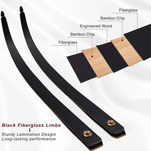 Arco Ricurvo da Caccia Americano Smontabile PMZ Archery da 15-60 Libbre Fatto a Mano per Tiro all'Ingrosso - Product Image 4