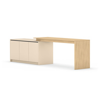 Ensemble de mobilier pour espace de repos au bureau avec meuble-évier, table de conversation et rangement pour tableau d'écriture pour le lieu de travail