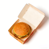 Boîtes à hamburgers en carton personnalisées en gros, imprimées sur mesure, pour la restauration rapide, les plats à emporter et les services de traiteur