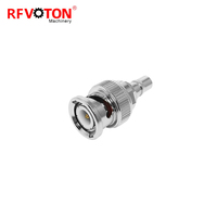 Adaptateur coaxial RF en laiton et cuivre, connecteur droit, prise femelle QMA vers fiche mâle BNC, directement de l'usine