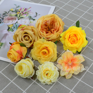ดอกกุหลาบผ้าไหมสีเหลืองประดิษฐ์จาก Dongchen Arts Crafts สำหรับงานแต่งงาน ของตกแต่งบ้าน กล่องของขวัญ และอุปกรณ์ประกอบฉาก - Product Image 2