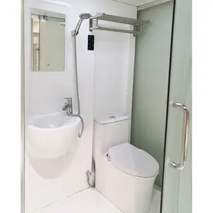 Duşakabin prefabrik kare hepsi bir modüler tamamlandı duş odası kabin tuvalet ve işık ile modüler banyo duş Pod