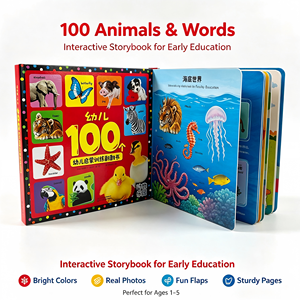 Livre d'histoires à rabats pour enfants, impression couleur personnalisée, livre éducatif sur les animaux pour la petite enfance, service de création de livres cartonnés - Product Image 1