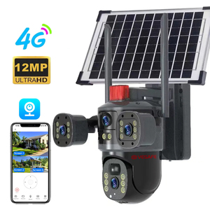 Vesafe V380 có ống kính 3 màn hình 12MP 6K 4G Sim Thẻ năng lượng mặt trời ngoài trời Máy ảnh <span class=keywords><strong>360</strong></span> PTZ IP CCTV không dây Wifi máy ảnh an ninh - Product Image 1
