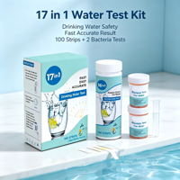 Kit de 17 pruebas en 1 para el agua potable, 100 tiras reactivas de calidad del agua con 2 pruebas de bacterias para agua del grifo doméstico y agua de pozo