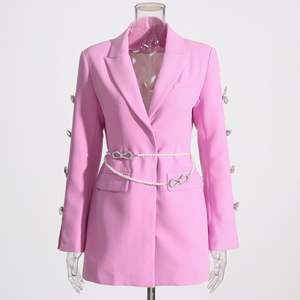 A7727 giacca invernale da donna rosa <span class=keywords><strong>fucsia</strong></span> nera classico blazer e <span class=keywords><strong>cappotto</strong></span> da donna a maniche lunghe - Product Image 1