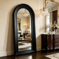 Miroir sur pied vintage de style Wabi-sabi, arqué, pleine longueur, d'inspiration française, pour la maison, miroir mural en bois de style européen