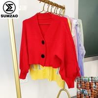 Kardigan Korea Bekas Wanita, Sweater Rajut, Pakaian Thrift, Pakaian Bekas