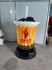 Escultura Personalizada de Vaso Gigante de Té con Leche Iluminado, Estatua de Bubble Tea Boba, Molde Artístico y Adornos Decorativos para Taza de Café - Product Image 4