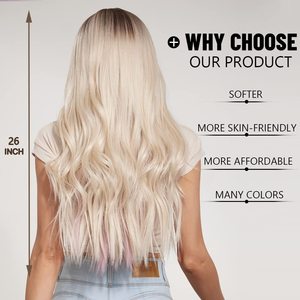 La fibre chimique <span class=keywords><strong>de</strong></span> soie à haute température est divisée en longues boucles blondes et roses à gradient simulé - Product Image 6
