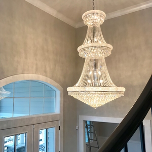 Tùy Chỉnh Phòng Khách Treo Đèn Hiện Đại Sang Trọng Đế Chế Lớn Đèn Chùm Cao Trần Khách Sạn Phòng Tiệc Vàng Mặt Dây Chuyền Đèn Chùm Pha Lê - Product Image 2